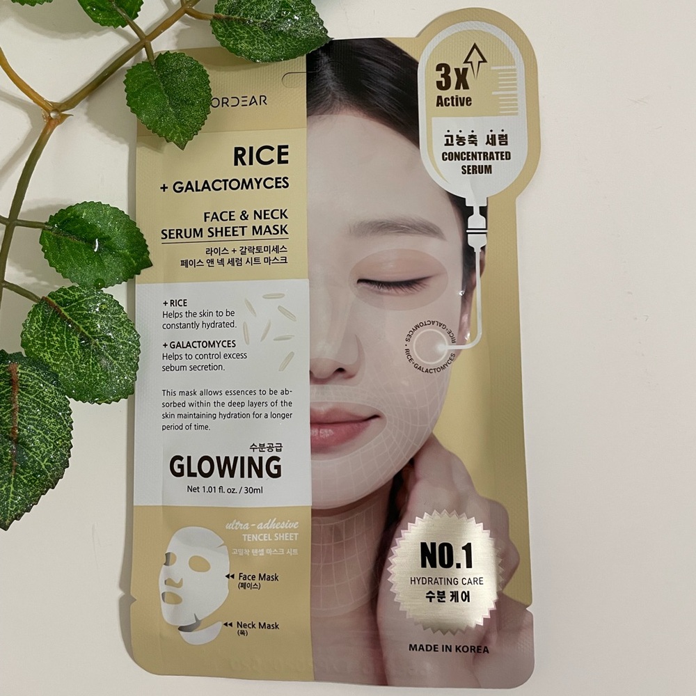 New $5ea OR 5/$18 MEDIFORDEAR Rice +Galactomyces Nutrition Sheet Face Neck Mask